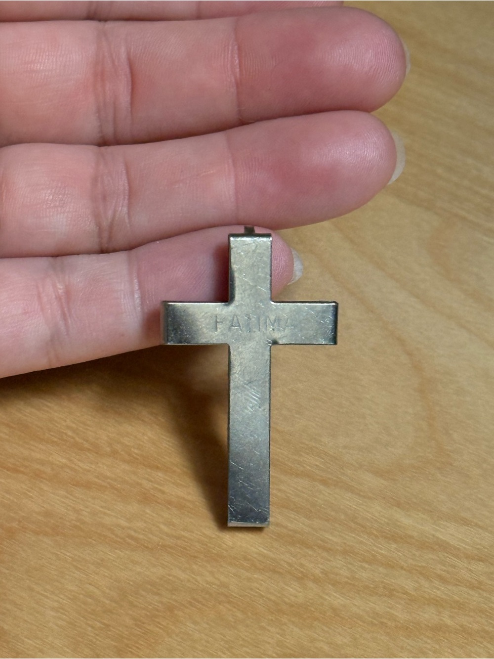 Corpus Christi Jesus Christ Fatima Crucifix Catholic Vintage Metal Wood Pendant - Picture 4 of 9